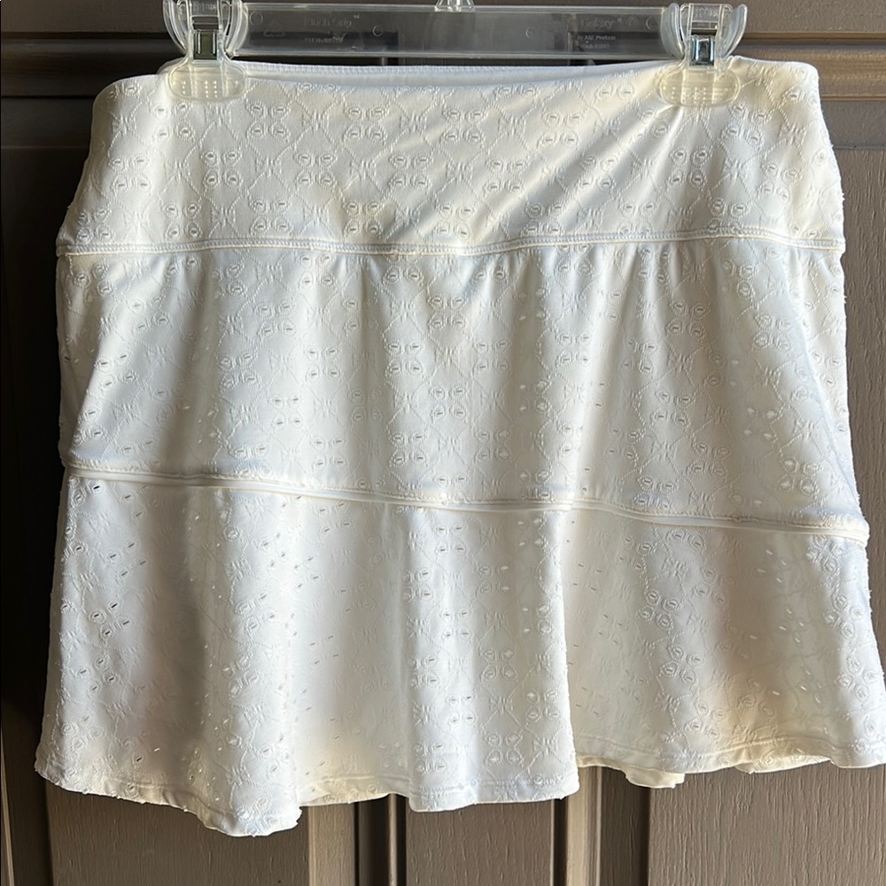 Eyelet White Golf Skirt, inside shorts with pocket.